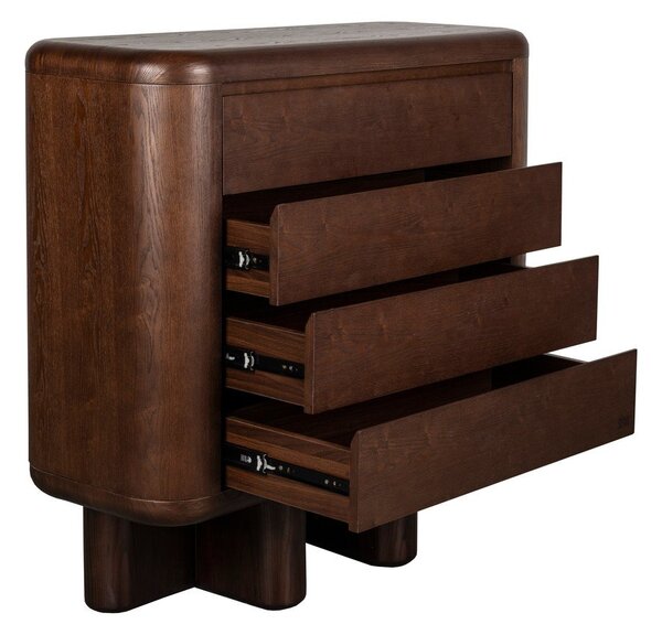Komoda v jesenovem dekorju v temni naravni barvi 100x98x40 cm Herman – Dutchbone