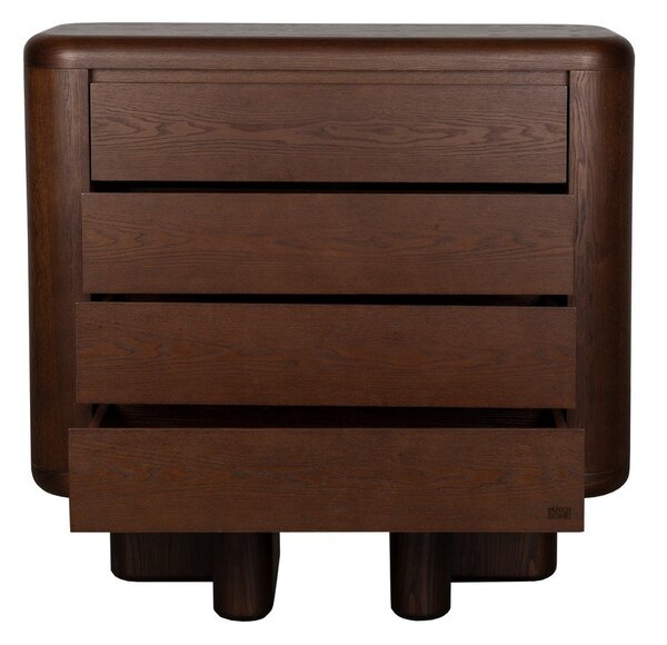 Komoda v jesenovem dekorju v temni naravni barvi 100x98x40 cm Herman – Dutchbone