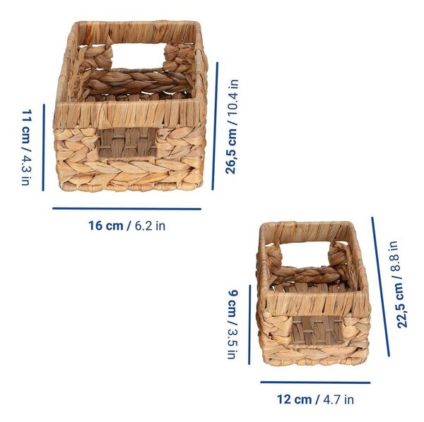 Košare v kompletu 2 ks iz vodne hijacinte 16x26x11 cm Cynthia – Wenko