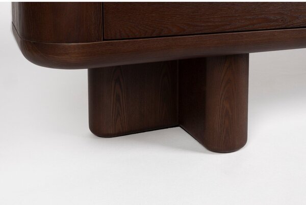 Komoda v jesenovem dekorju v temni naravni barvi 100x98x40 cm Herman – Dutchbone