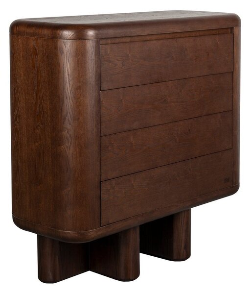 Komoda v jesenovem dekorju v temni naravni barvi 100x98x40 cm Herman – Dutchbone