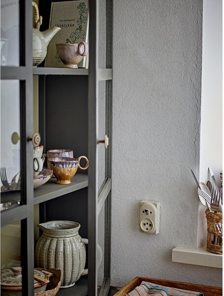 Siva stenska vitrina iz masivne jelke 85x100x25 cm Tone – Bloomingville