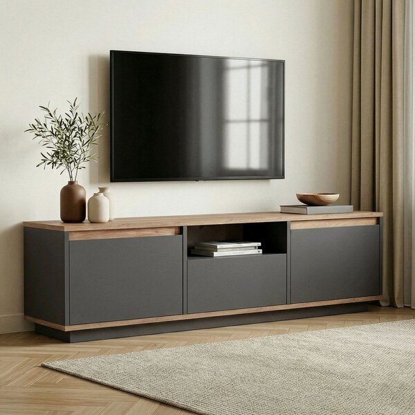 Antracitno siva TV omarica 160x42x30 cm Sentinel – Kalune Design