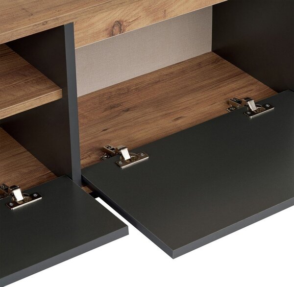 Antracitno siva TV omarica 160x42x30 cm Sentinel – Kalune Design