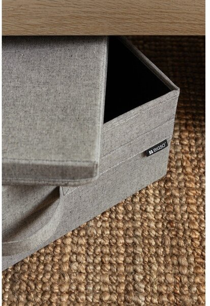 Siva tekstilna škatla za shranjevanje s pokrovom 46x56x16 cm Soft Storage Low – Bigso
