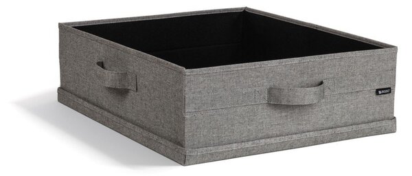 Siva tekstilna škatla za shranjevanje s pokrovom 46x56x16 cm Soft Storage Low – Bigso