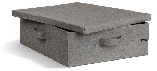 Siva tekstilna škatla za shranjevanje s pokrovom 46x56x16 cm Soft Storage Low – Bigso
