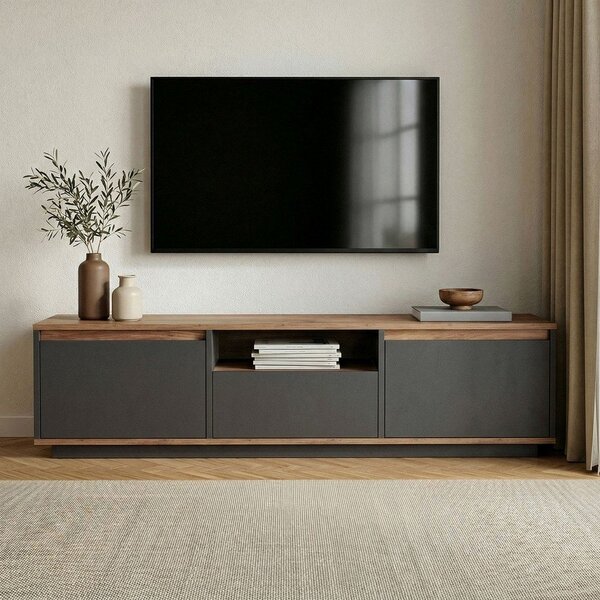 Antracitno siva TV omarica 160x42x30 cm Sentinel – Kalune Design