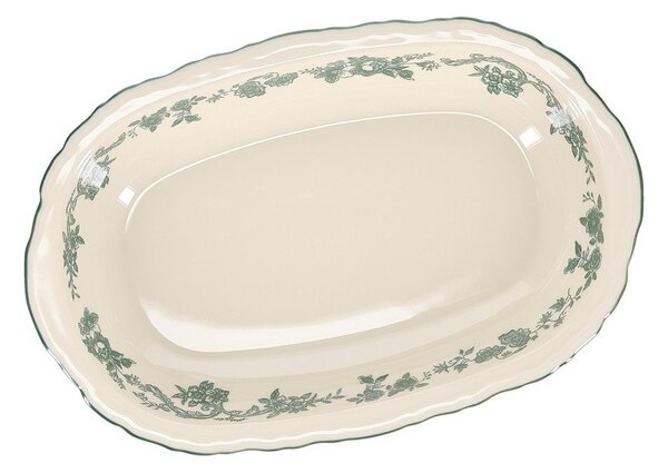 Zelen/slonokoščen servirni porcelanast krožnik Cyril – S|P Collection