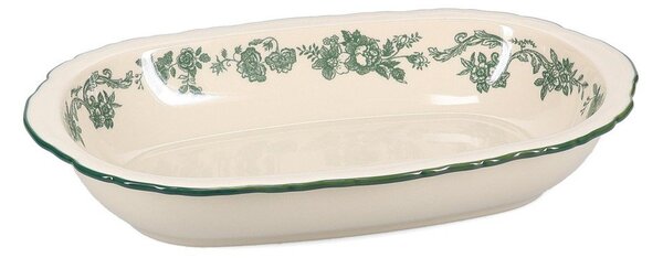 Zelen/slonokoščen servirni porcelanast krožnik Cyril – S|P Collection