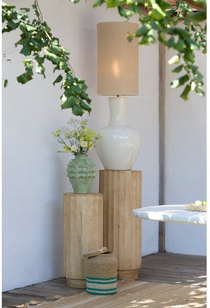 Okrogla stranska mizica iz masivnega manga ø 35 cm Ellena – Light & Living