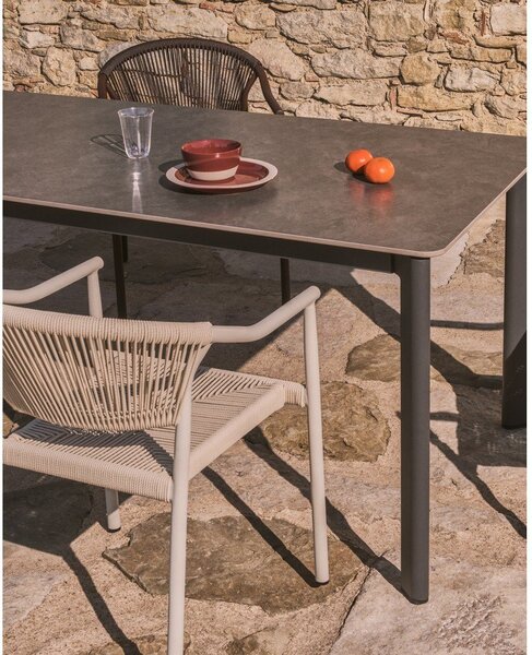 Vrtna miza s kamnito mizno ploščo 100x220 cm Anafi – Kave Home
