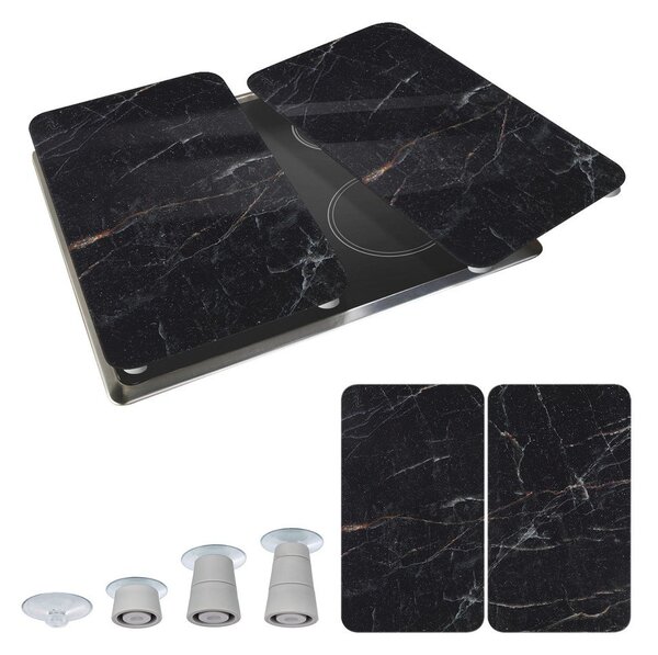 Zaščitne plošče za štedilnik 2 ks iz kaljenega stekla 52x30 cm Black Marble – Wenko