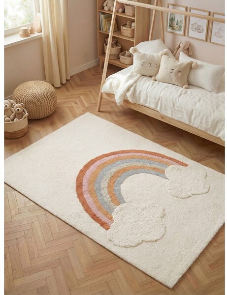 Kremno bela pralna/ročno tkana bombažna otroška preproga 140x200 cm Snuggle Petite – Hanse Home