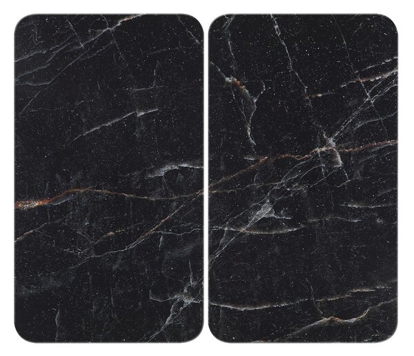Zaščitne plošče za štedilnik 2 ks iz kaljenega stekla 52x30 cm Black Marble – Wenko