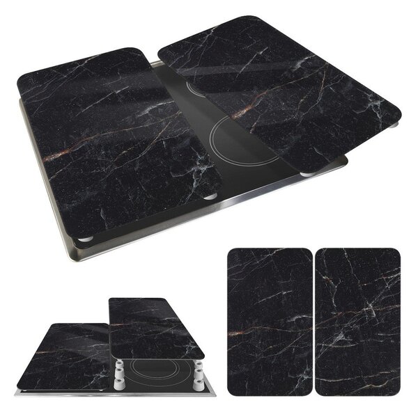 Zaščitne plošče za štedilnik 2 ks iz kaljenega stekla 52x30 cm Black Marble – Wenko