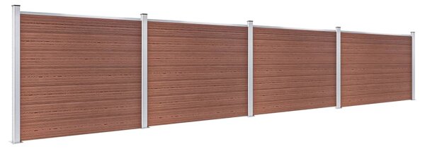 VidaXL Komplet ograjnih panelov WPC 699x146 cm rjav