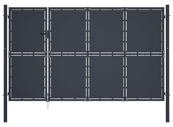 VidaXL Vrtna vrata iz jekla 350x200 cm antracitna