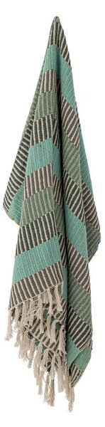 Zelena/modra odeja iz recikliranega bombaža 130x160 cm Isnel – Bloomingville
