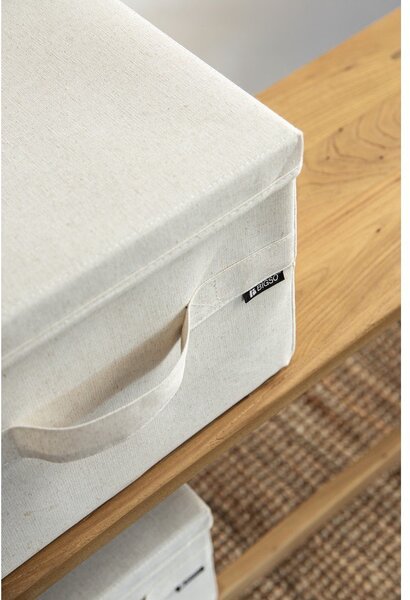 Bež tekstilna škatla za shranjevanje s pokrovom 31x41x22 cm Soft Storage Medium – Bigso
