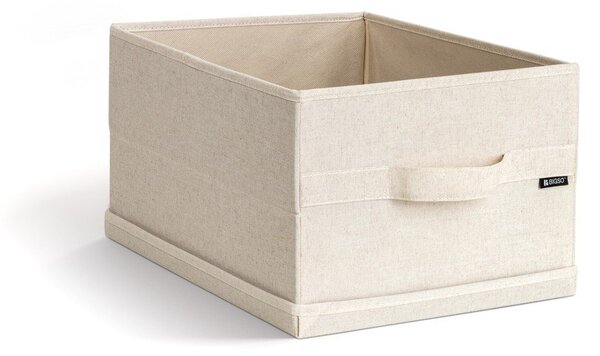 Bež tekstilna škatla za shranjevanje s pokrovom 31x41x22 cm Soft Storage Medium – Bigso