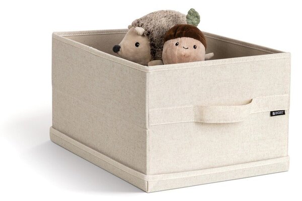 Bež tekstilna škatla za shranjevanje s pokrovom 31x41x22 cm Soft Storage Medium – Bigso