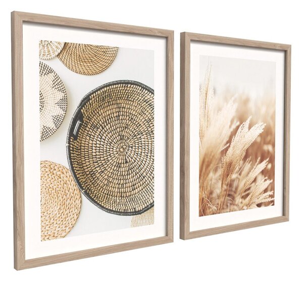 Tiskane slike v kompletu 2 ks z okvirjem 30x40 cm Full Beige – Styler