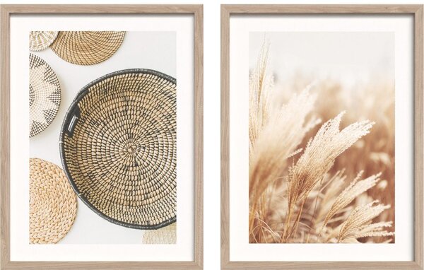 Tiskane slike v kompletu 2 ks z okvirjem 30x40 cm Full Beige – Styler