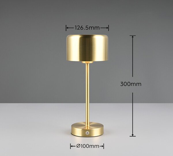 LED zatemnitvena namizna svetilka v zlati barvi (višina 30 cm) Jeff – Reality