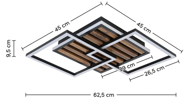 STROPNA LED-SVETILKA 45/45/9,5 cm
