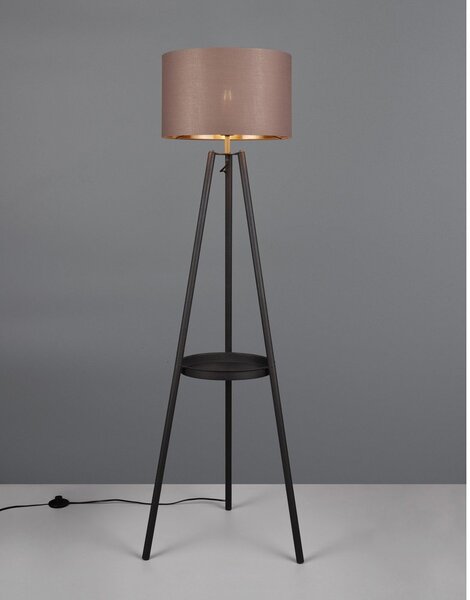 Črna stoječa svetilka s polico (višina 152 cm) Colette – Reality