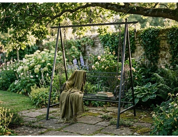 Črna kovinska vrtna gugalnica Kari - Garden Pleasure