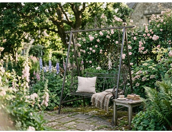 Črna kovinska vrtna gugalnica Kari - Garden Pleasure