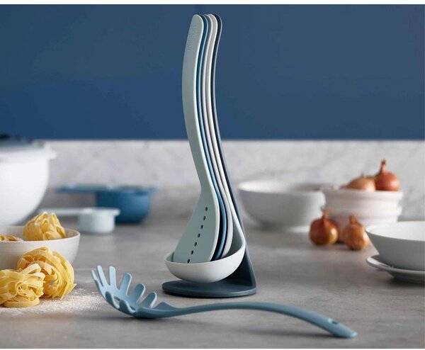 Komplet 5 modrih kuhinjskih pripomočkov s stojalom Joseph Joseph Joseph Nest Utensils Plus