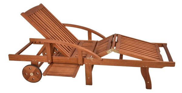 Rjav vrtni ležalnik iz masivnega lesa Beverly Hills – Garden Pleasure