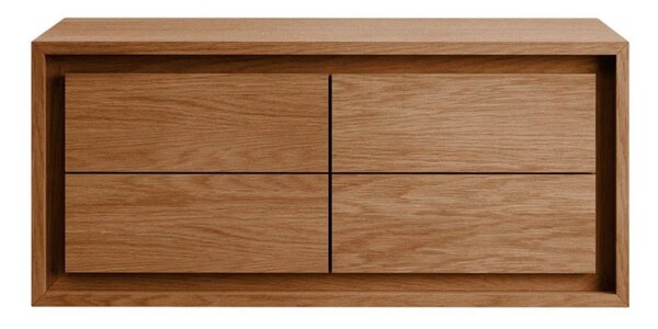 Rjava stenska omarica za pod umivalnik iz masivnega tika 90x40 cm Kenta – Kave Home
