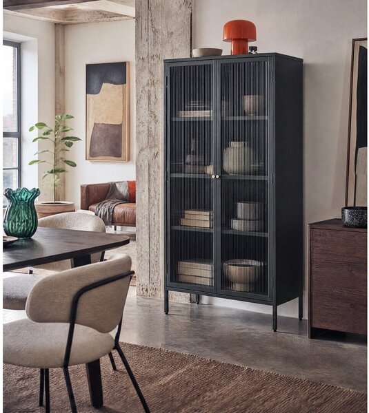 Temno zelena kovinska vitrina 90x190 cm Bronco – Unique Furniture