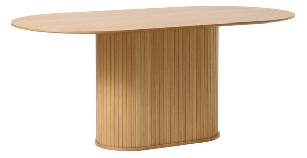 Jedilna miza z mizno ploščo v hrastovem dekorju 95x180 cm Nola – Unique Furniture