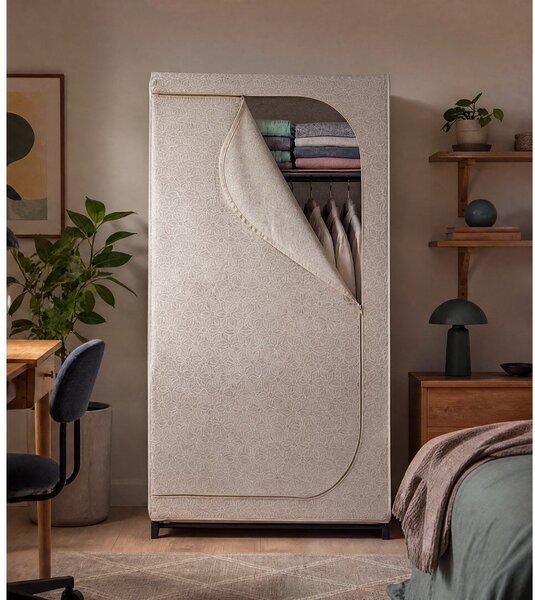 Bež tekstilna garderobna omara 90x160 cm Balance – Wenko