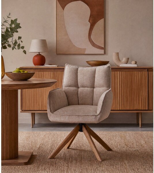 Kremno beli oblazinjeni jedilni stoli v kompletu 2 ks Marilla – Unique Furniture