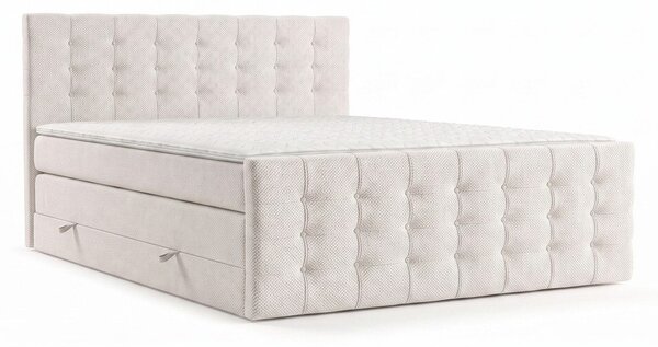 Kremno bela boxspring postelja s prostorom za shranjevanje 200x200 cm Blend – Maison de Rêve