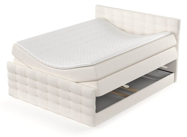 Kremno bela boxspring postelja s prostorom za shranjevanje 200x200 cm Blend – Maison de Rêve