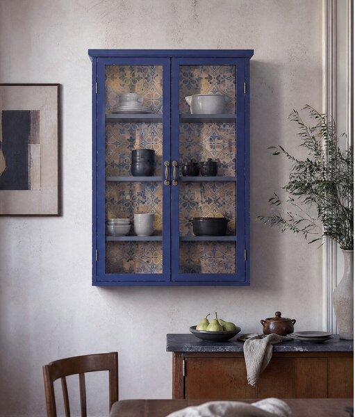 Modra vitrina iz masivne jelke 81x122x22 cm Hazem – Bloomingville