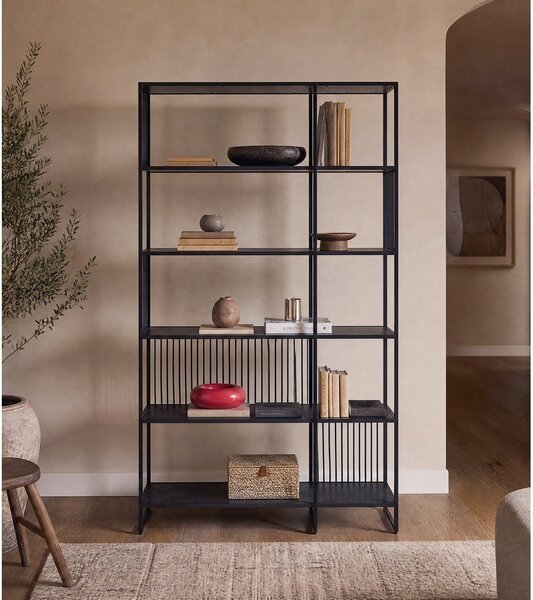 Črn regal 120x185x35 cm Strington – Actona