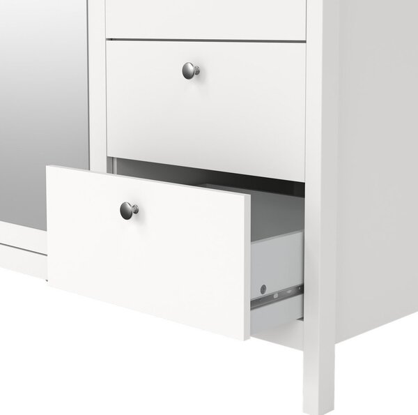 Bela garderobna omara z ogledalom 150x199x58 cm Madrid – Tvilum