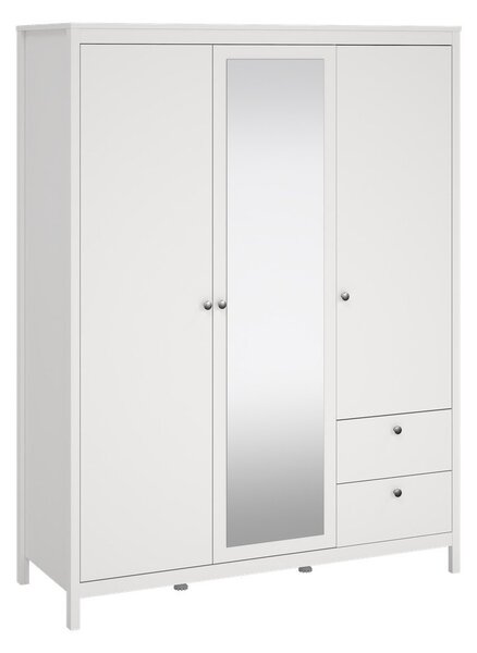 Bela garderobna omara z ogledalom 150x199x58 cm Madrid – Tvilum