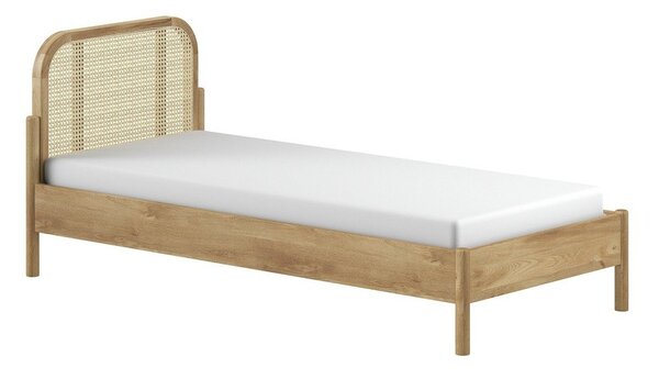 Postelja iz masivnega hrasta z letvenim dnom 90x200 cm v naravni barvi Olive Rotan – Vipack