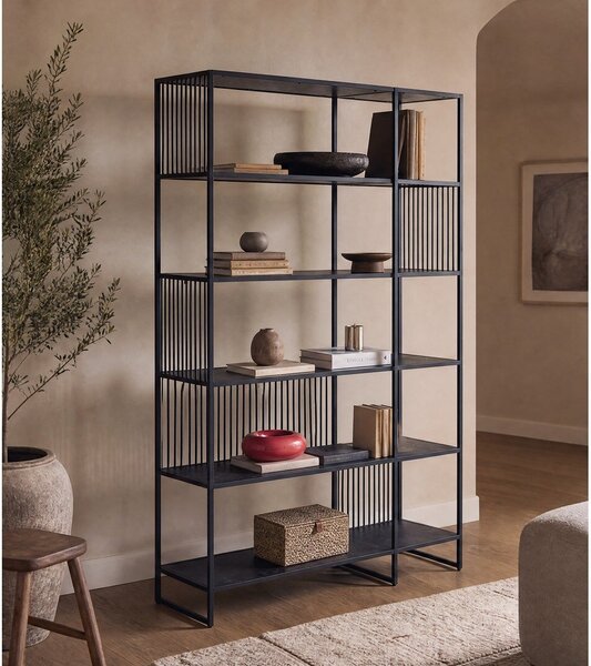 Črn regal 120x185x35 cm Strington – Actona