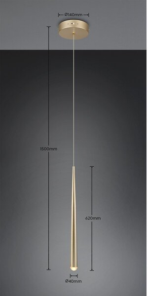 LED viseča svetilka v zlati barvi ø 14 cm Cala – Trio Select