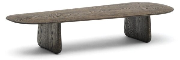 Temno rjava klubska mizica iz masivnega hrasta 64x146 cm Pirita – Kave Home